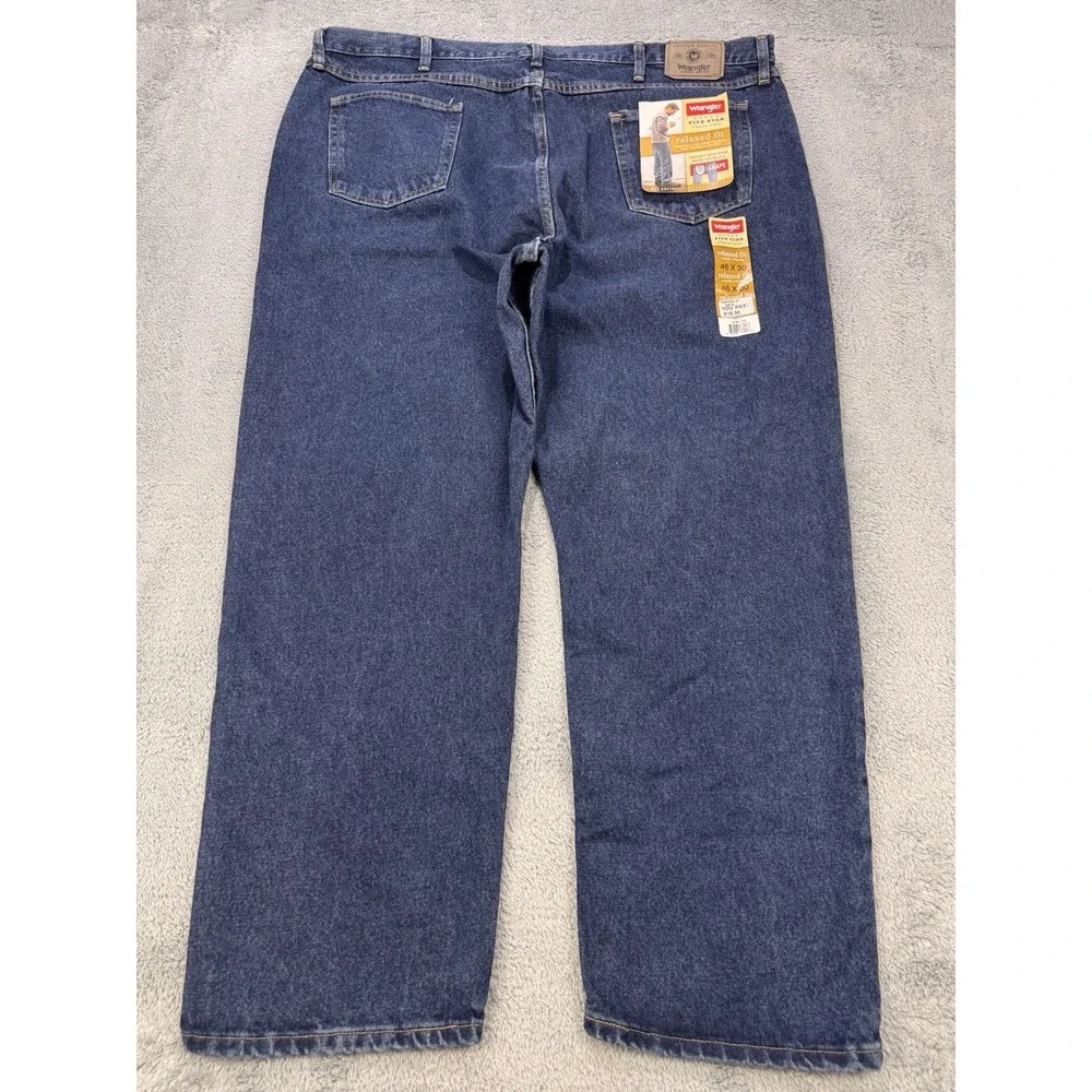 Wrangler 5 Star Jeans‎ Men 46x30 Blue Relaxed Fit Premium Denim NWT